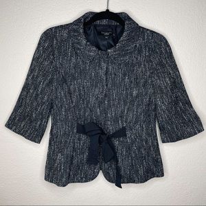 Talbots Long Sleeve Front Tie Blazer Black Size 2